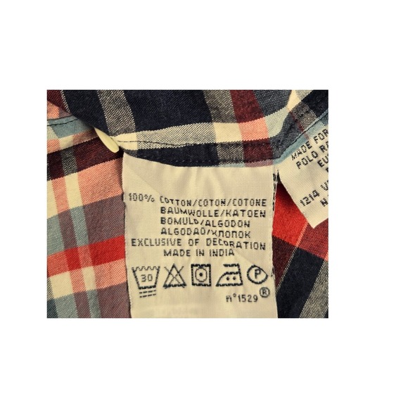 Polo Ralph Lauren Mens Plaid Button Down Shirt Slim Fit Red Blue Size Medium - Picture 8 of 16